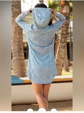 RipSkirt Hawaii Casella Denim Runaround coverup dress hooded